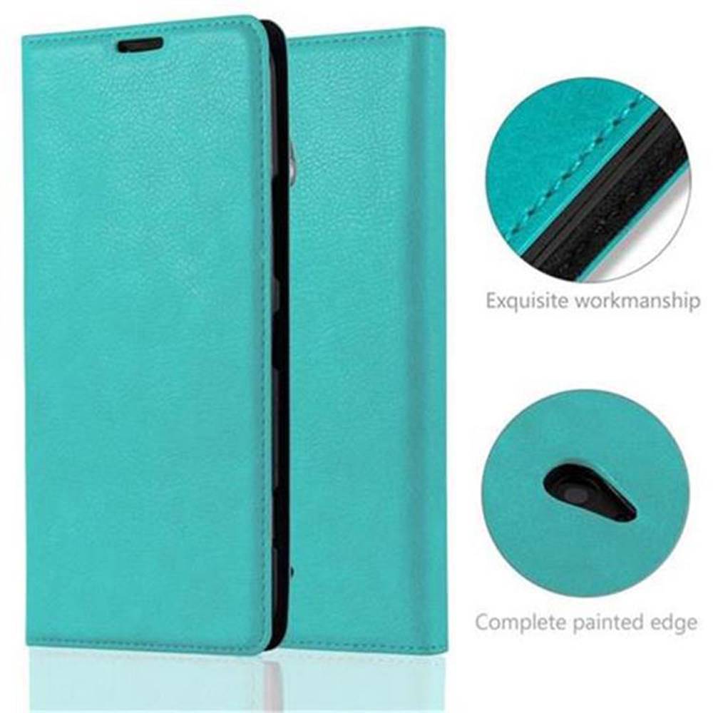 Cadorabo Hülle für Nokia Lumia 1320 Schutz Hülle in Türkis Handyhülle Etui Case Cover Magnetverschluss