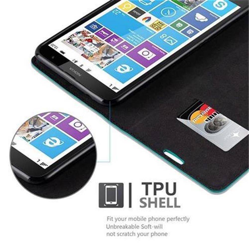 Cadorabo Hülle für Nokia Lumia 1320 Schutz Hülle in Türkis Handyhülle Etui Case Cover Magnetverschluss