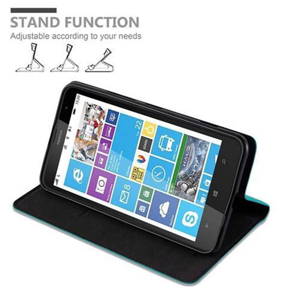 Cadorabo Hülle für Nokia Lumia 1320 Schutz Hülle in Türkis Handyhülle Etui Case Cover Magnetverschluss