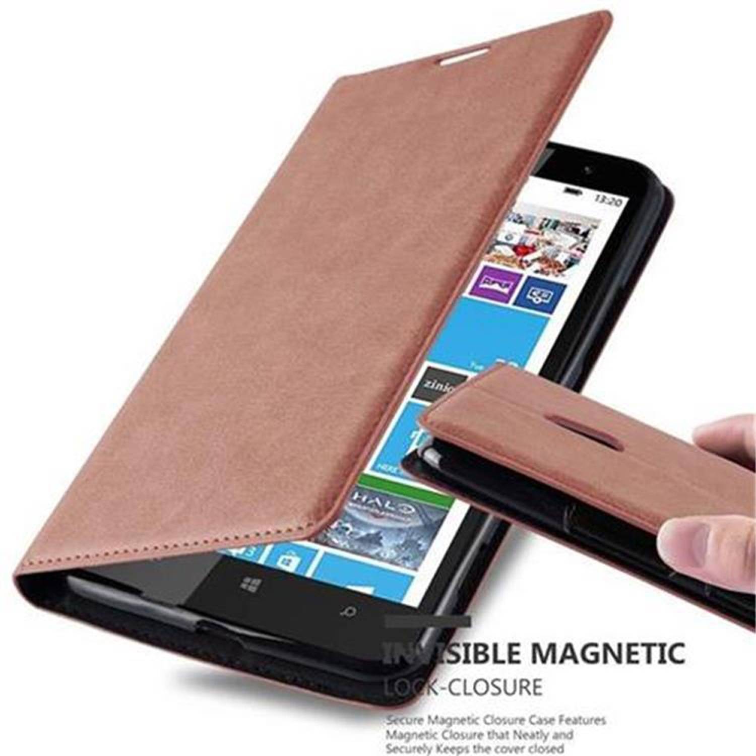 Cadorabo Hülle für Nokia Lumia 1320 Schutz Hülle in Braun Handyhülle Etui Case Cover Magnetverschluss