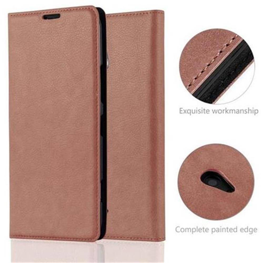 Cadorabo Hülle für Nokia Lumia 1320 Schutz Hülle in Braun Handyhülle Etui Case Cover Magnetverschluss