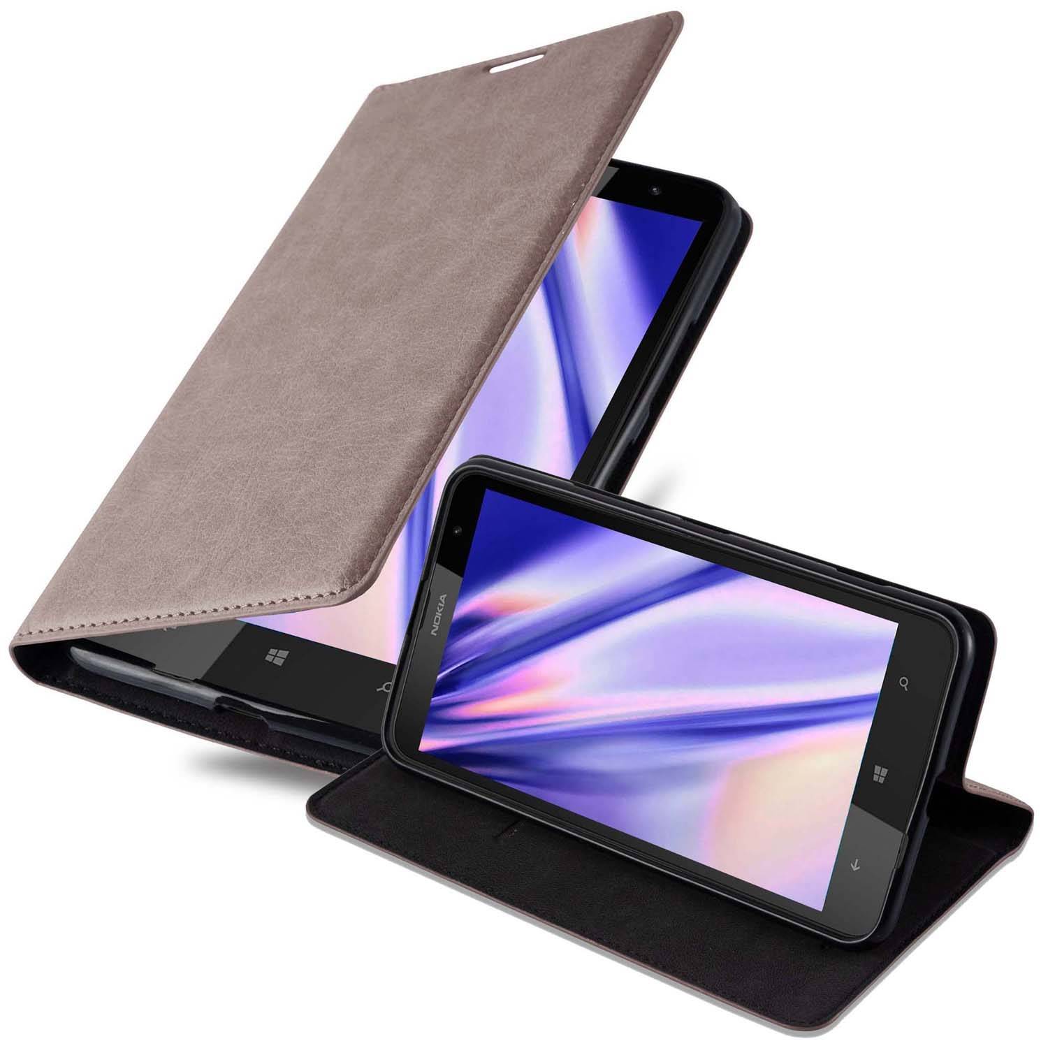 Cadorabo Hülle für Nokia Lumia 1320 Schutz Hülle in Braun Handyhülle Etui Case Cover Magnetverschluss