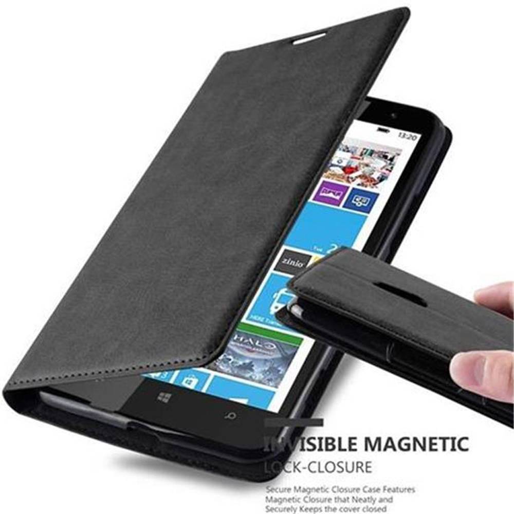 Cadorabo Hülle für Nokia Lumia 1320 Schutz Hülle in Schwarz Handyhülle Etui Case Cover Magnetverschluss