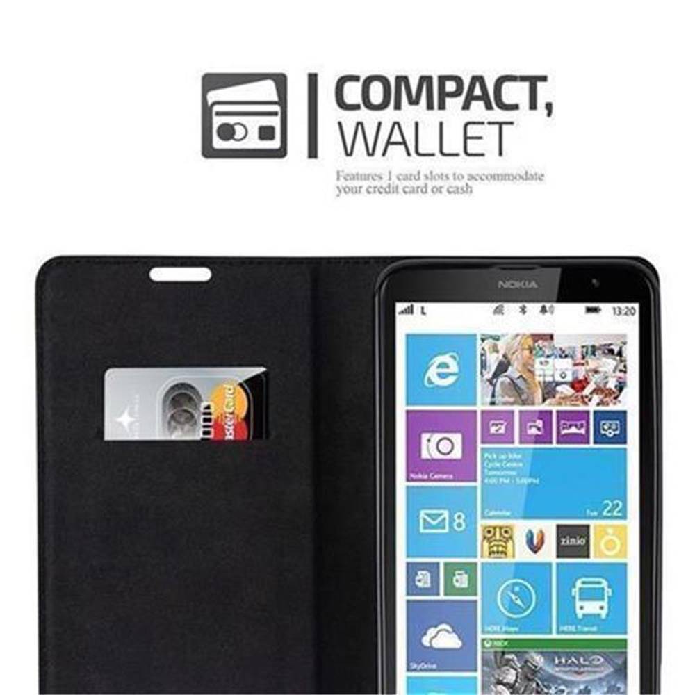 Cadorabo Hülle für Nokia Lumia 1320 Schutz Hülle in Schwarz Handyhülle Etui Case Cover Magnetverschluss