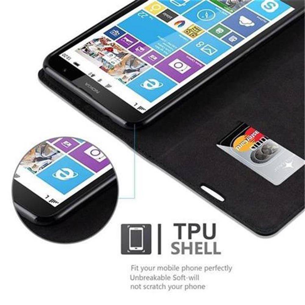 Cadorabo Hülle für Nokia Lumia 1320 Schutz Hülle in Schwarz Handyhülle Etui Case Cover Magnetverschluss