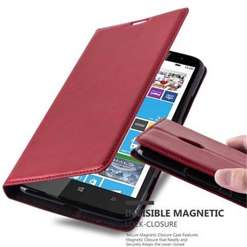 Cadorabo Hülle für Nokia Lumia 1320 Schutz Hülle in Rot Handyhülle Etui Case Cover Magnetverschluss