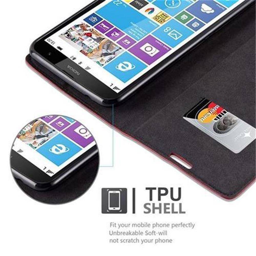 Cadorabo Hülle für Nokia Lumia 1320 Schutz Hülle in Rot Handyhülle Etui Case Cover Magnetverschluss