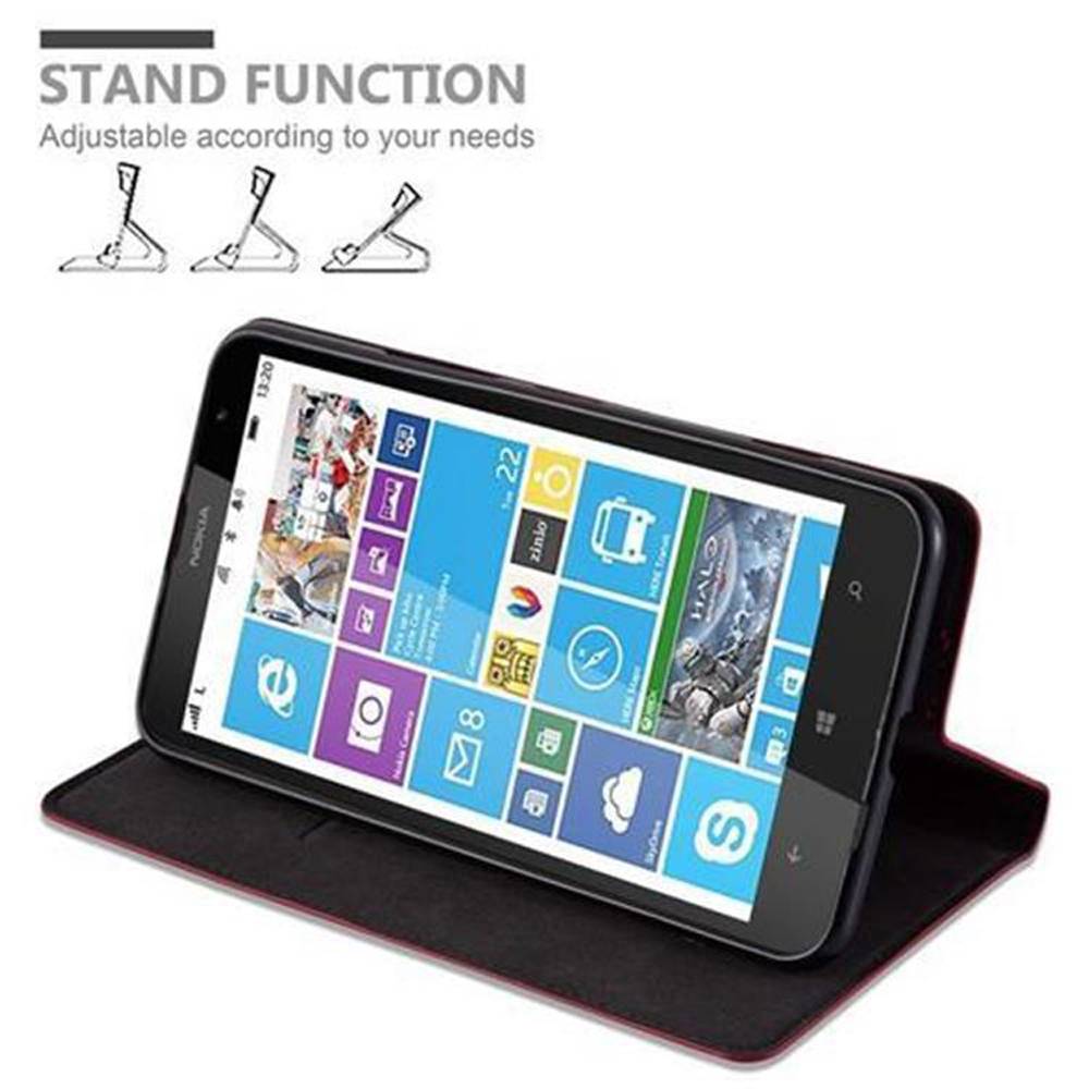 Cadorabo Hülle für Nokia Lumia 1320 Schutz Hülle in Rot Handyhülle Etui Case Cover Magnetverschluss