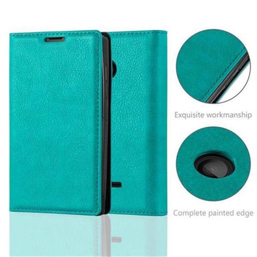 Cadorabo Hülle für Nokia Lumia 435 Schutz Hülle in Türkis Handyhülle Etui Case Cover Magnetverschluss