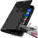Cadorabo Hülle für Nokia Lumia 535 Schutz Hülle in Schwarz Handyhülle Etui Case Cover Magnetverschluss
