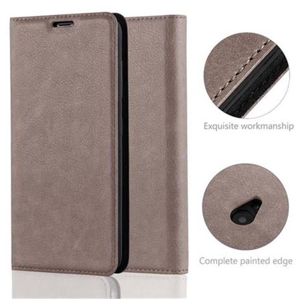 Cadorabo Hülle für Nokia Lumia 535 Schutz Hülle in Braun Handyhülle Etui Case Cover Magnetverschluss