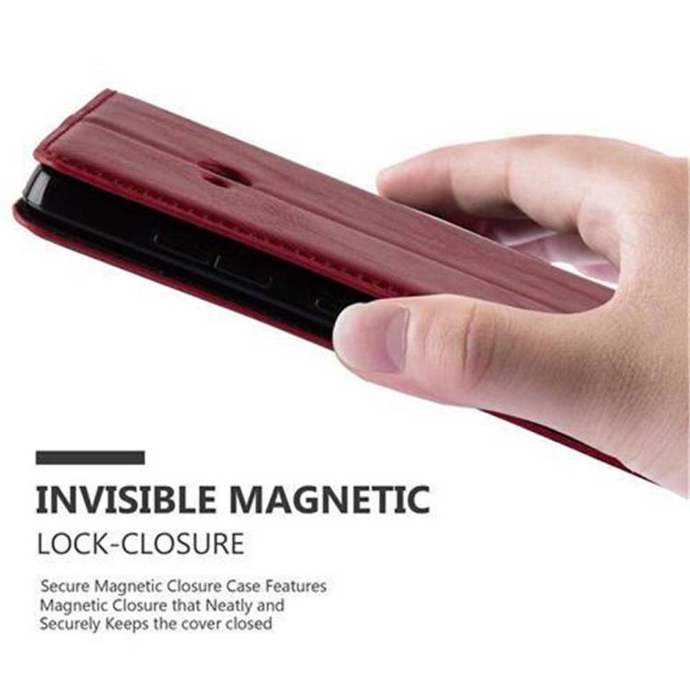 Cadorabo Hülle für Nokia Lumia 540 Schutz Hülle in Rot Handyhülle Etui Case Cover Magnetverschluss