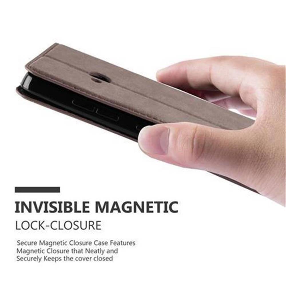 Cadorabo Hülle für Nokia Lumia 540 Schutz Hülle in Braun Handyhülle Etui Case Cover Magnetverschluss