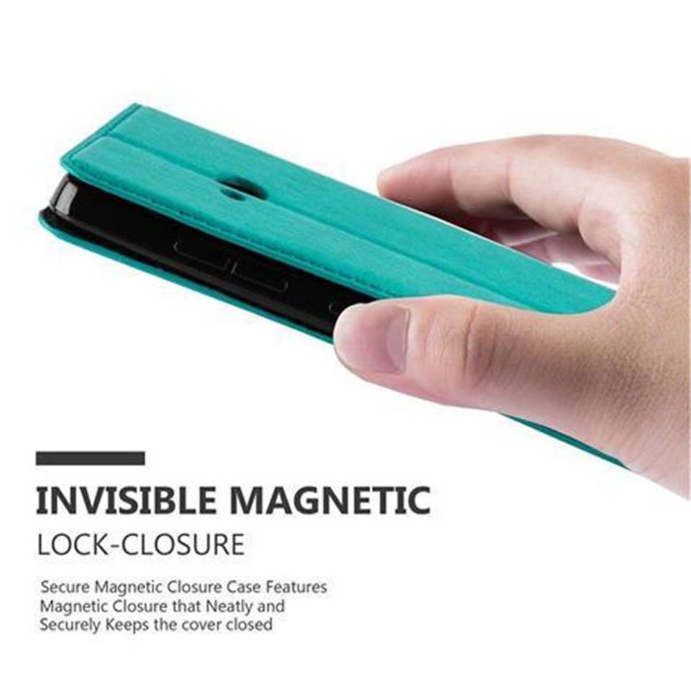 Cadorabo Hülle für Nokia Lumia 540 Schutz Hülle in Türkis Handyhülle Etui Case Cover Magnetverschluss