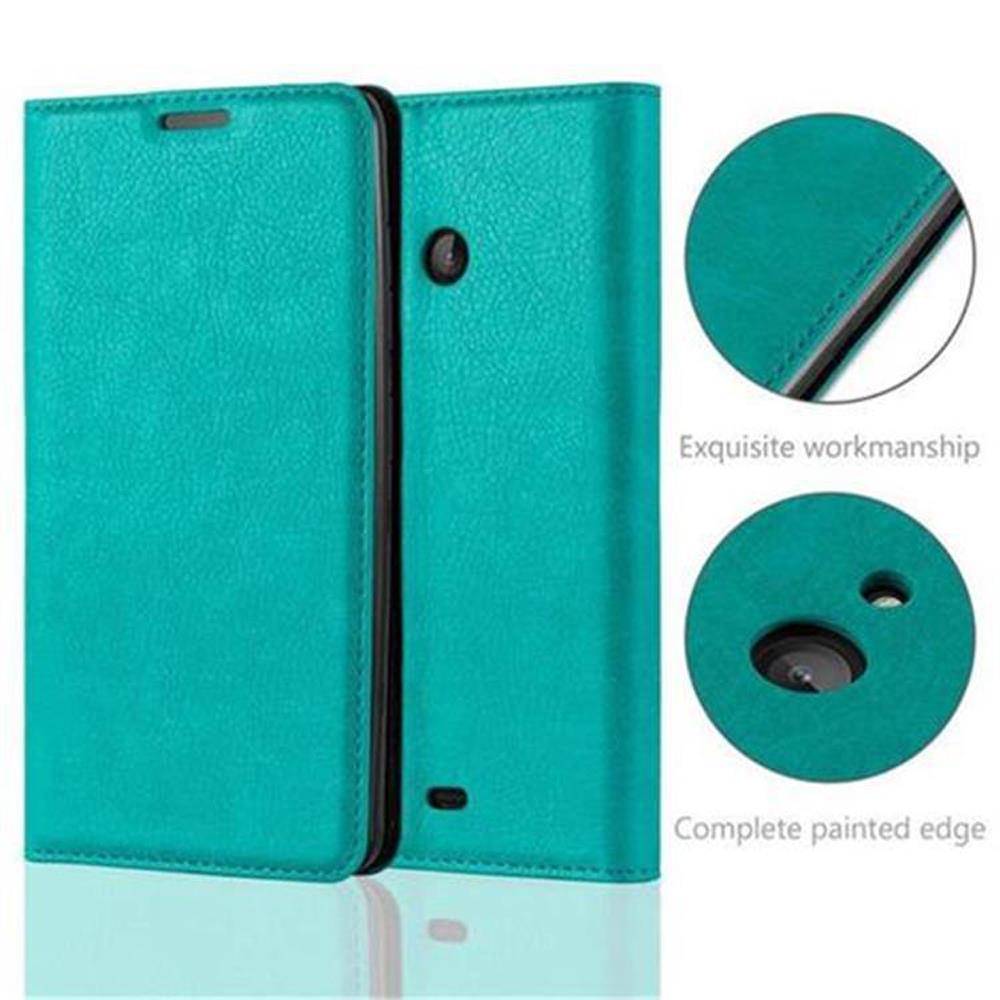 Cadorabo Hülle für Nokia Lumia 540 Schutz Hülle in Türkis Handyhülle Etui Case Cover Magnetverschluss