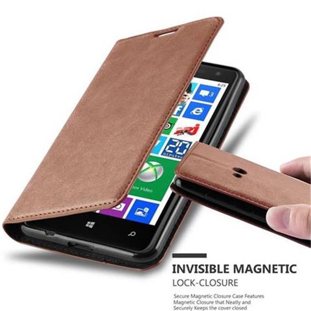 Cadorabo Hülle für Nokia Lumia 625 Schutz Hülle in Braun Handyhülle Etui Case Cover Magnetverschluss