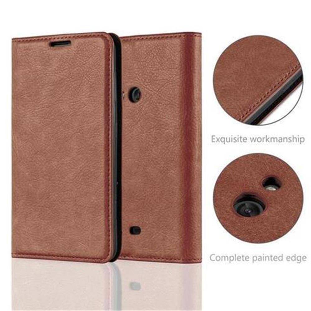 Cadorabo Hülle für Nokia Lumia 625 Schutz Hülle in Braun Handyhülle Etui Case Cover Magnetverschluss