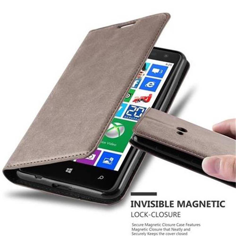 Cadorabo Hülle für Nokia Lumia 625 Schutz Hülle in Braun Handyhülle Etui Case Cover Magnetverschluss