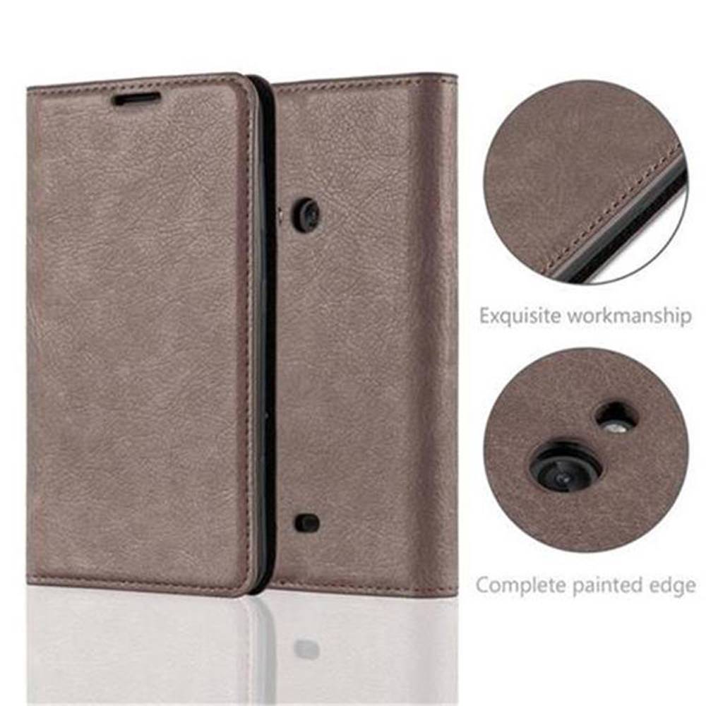 Cadorabo Hülle für Nokia Lumia 625 Schutz Hülle in Braun Handyhülle Etui Case Cover Magnetverschluss