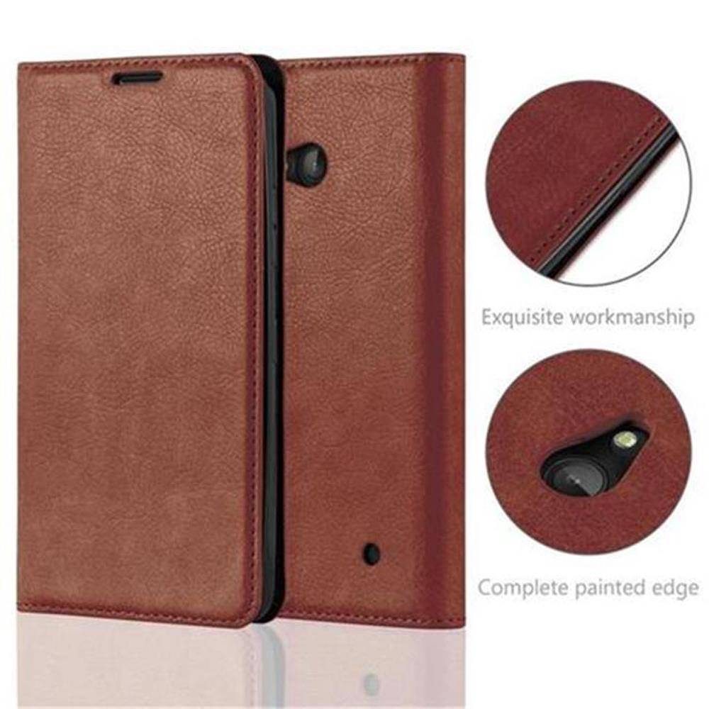 Cadorabo Hülle für Nokia Lumia 640 Schutz Hülle in Braun Handyhülle Etui Case Cover Magnetverschluss