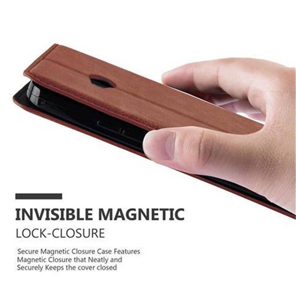 Cadorabo Hülle für Nokia Lumia 640 Schutz Hülle in Braun Handyhülle Etui Case Cover Magnetverschluss