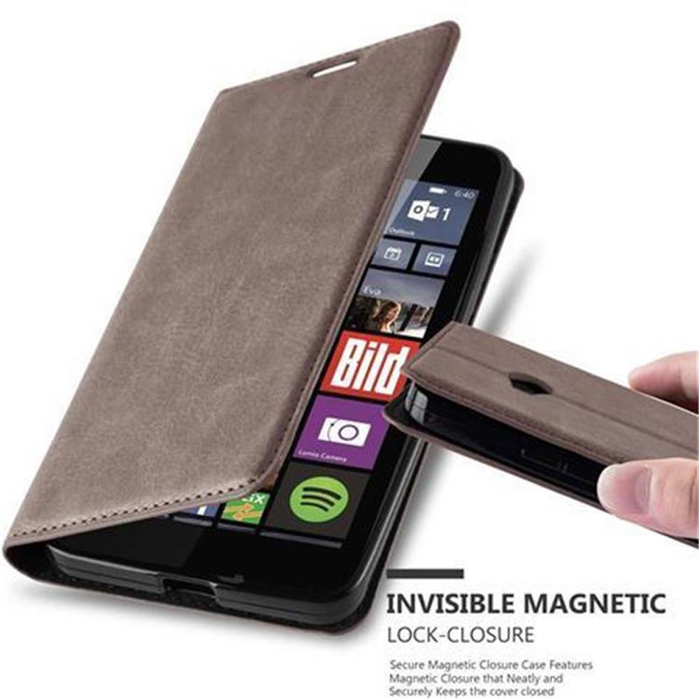Cadorabo Hülle für Nokia Lumia 640 Schutz Hülle in Braun Handyhülle Etui Case Cover Magnetverschluss