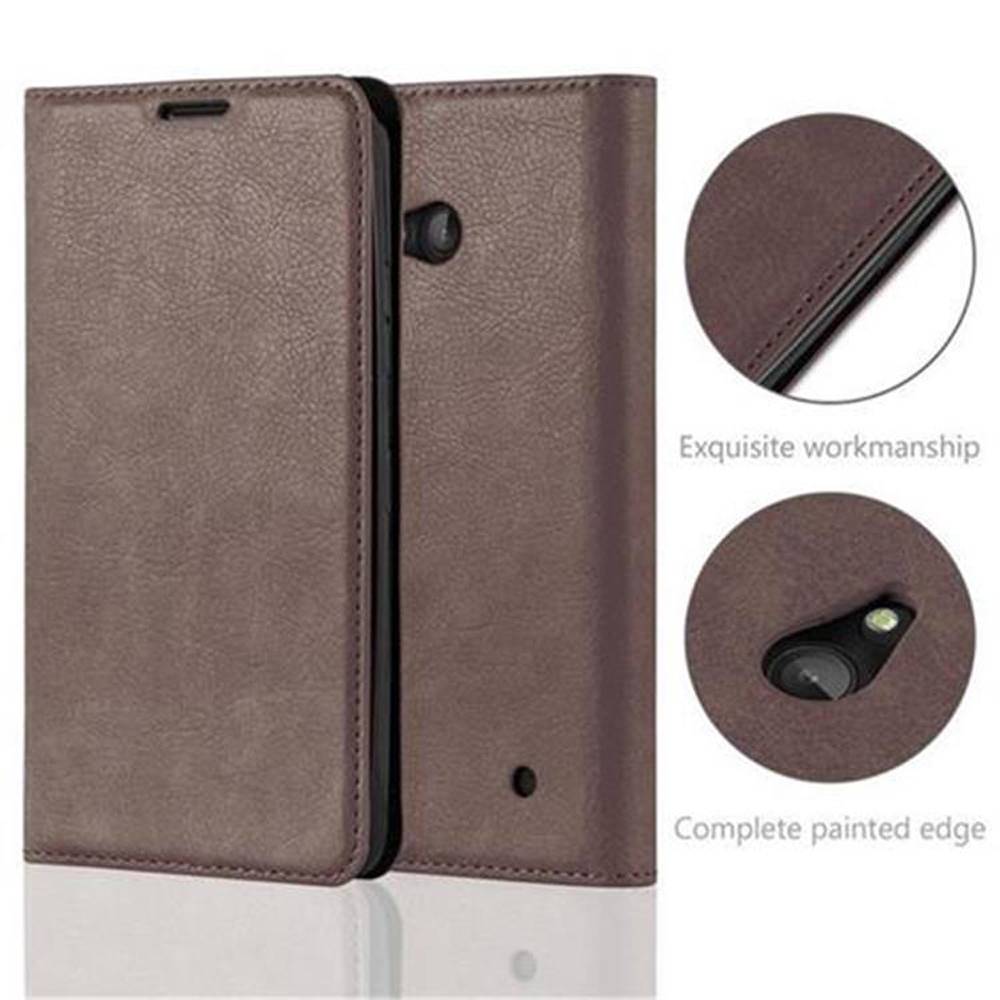 Cadorabo Hülle für Nokia Lumia 640 Schutz Hülle in Braun Handyhülle Etui Case Cover Magnetverschluss
