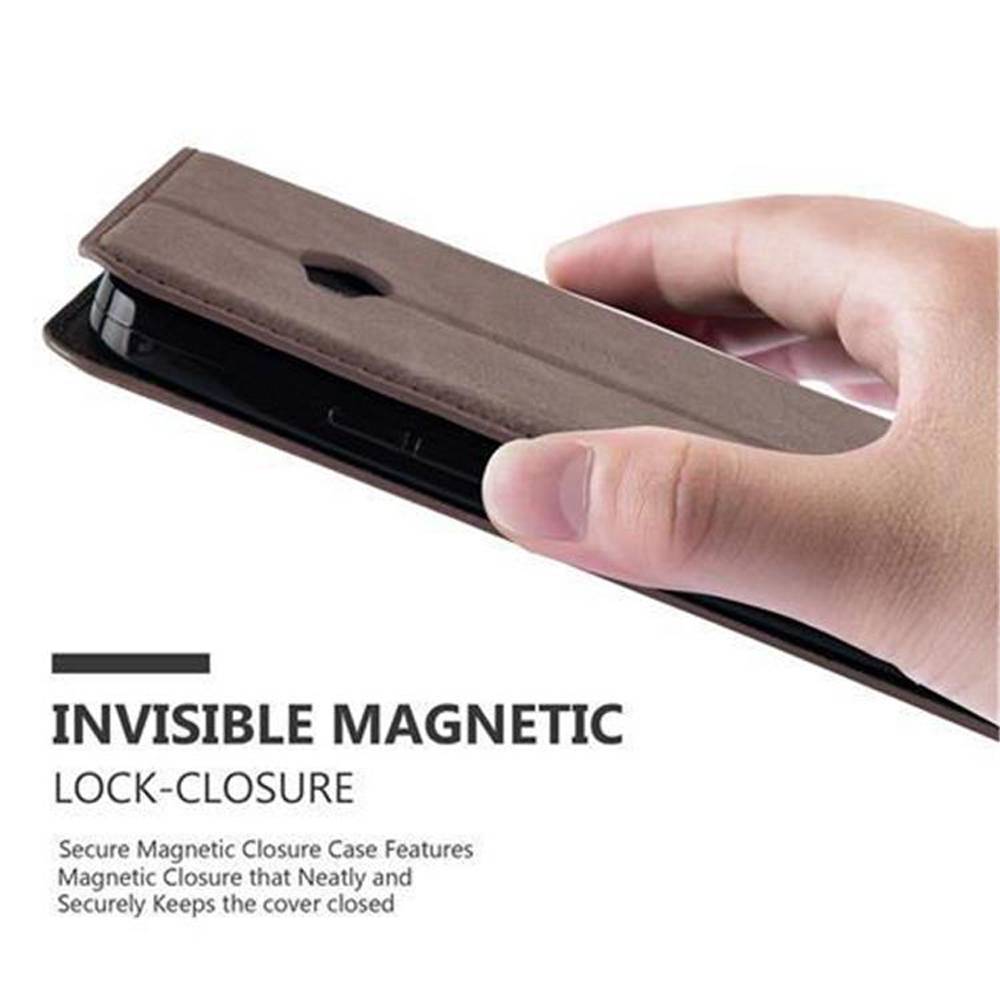 Cadorabo Hülle für Nokia Lumia 640 Schutz Hülle in Braun Handyhülle Etui Case Cover Magnetverschluss