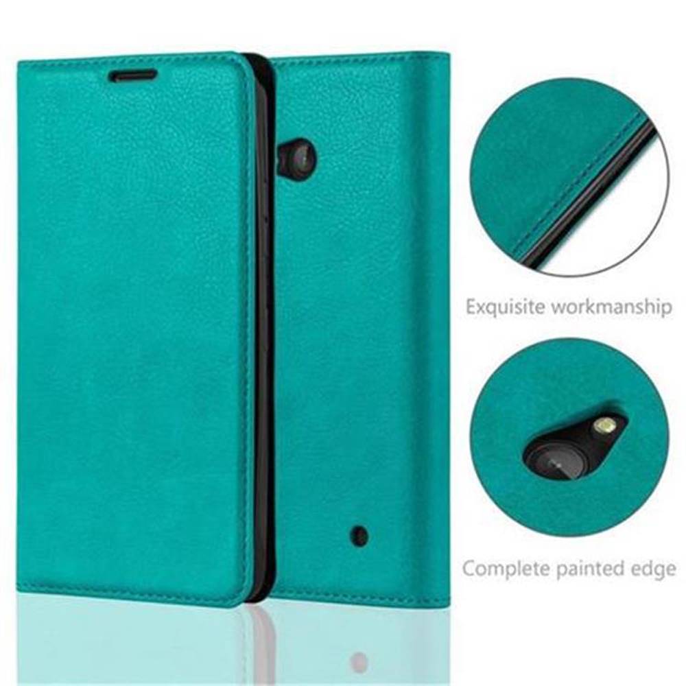 Cadorabo Hülle für Nokia Lumia 640 Schutz Hülle in Türkis Handyhülle Etui Case Cover Magnetverschluss