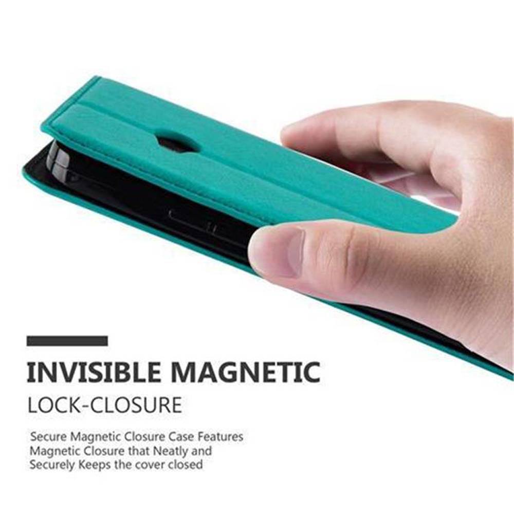 Cadorabo Hülle für Nokia Lumia 640 Schutz Hülle in Türkis Handyhülle Etui Case Cover Magnetverschluss