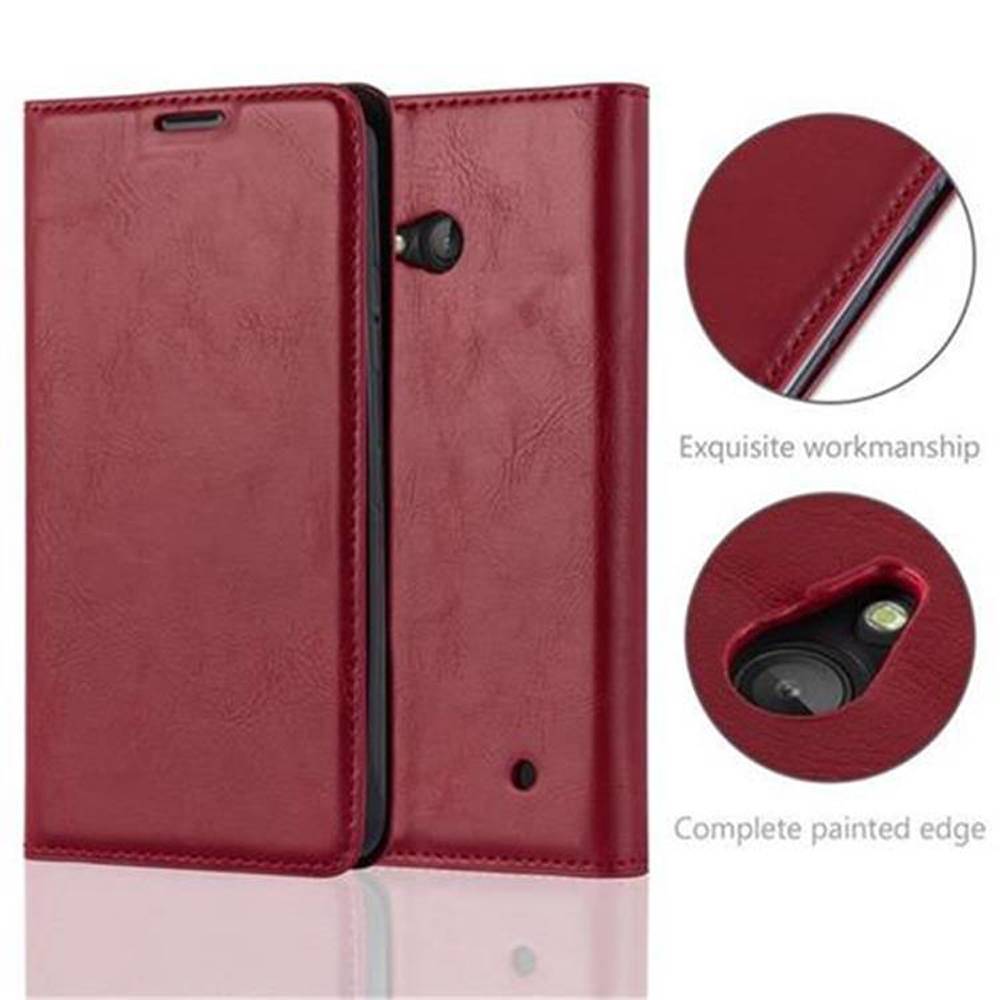 Cadorabo Hülle für Nokia Lumia 640 Schutz Hülle in Rot Handyhülle Etui Case Cover Magnetverschluss