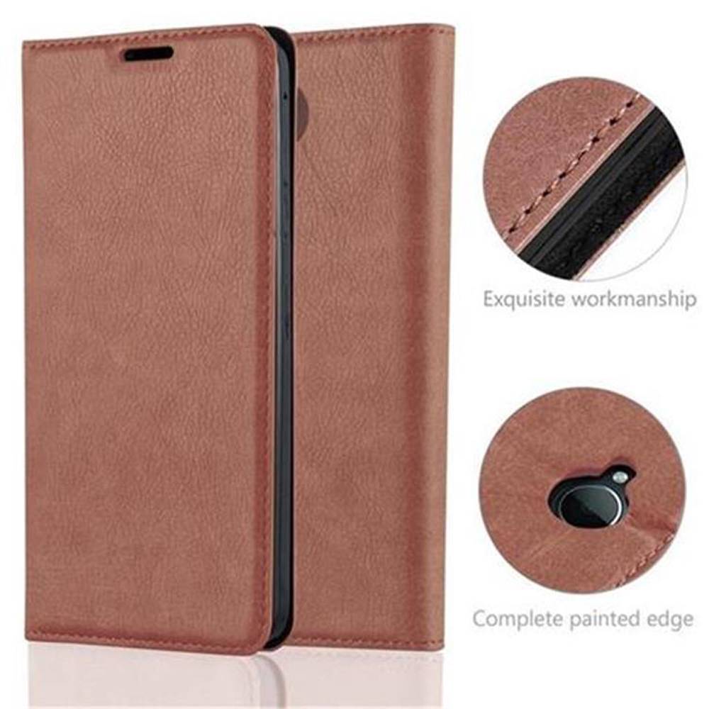 Cadorabo Hülle für Nokia Lumia 650 Schutz Hülle in Braun Handyhülle Etui Case Cover Magnetverschluss