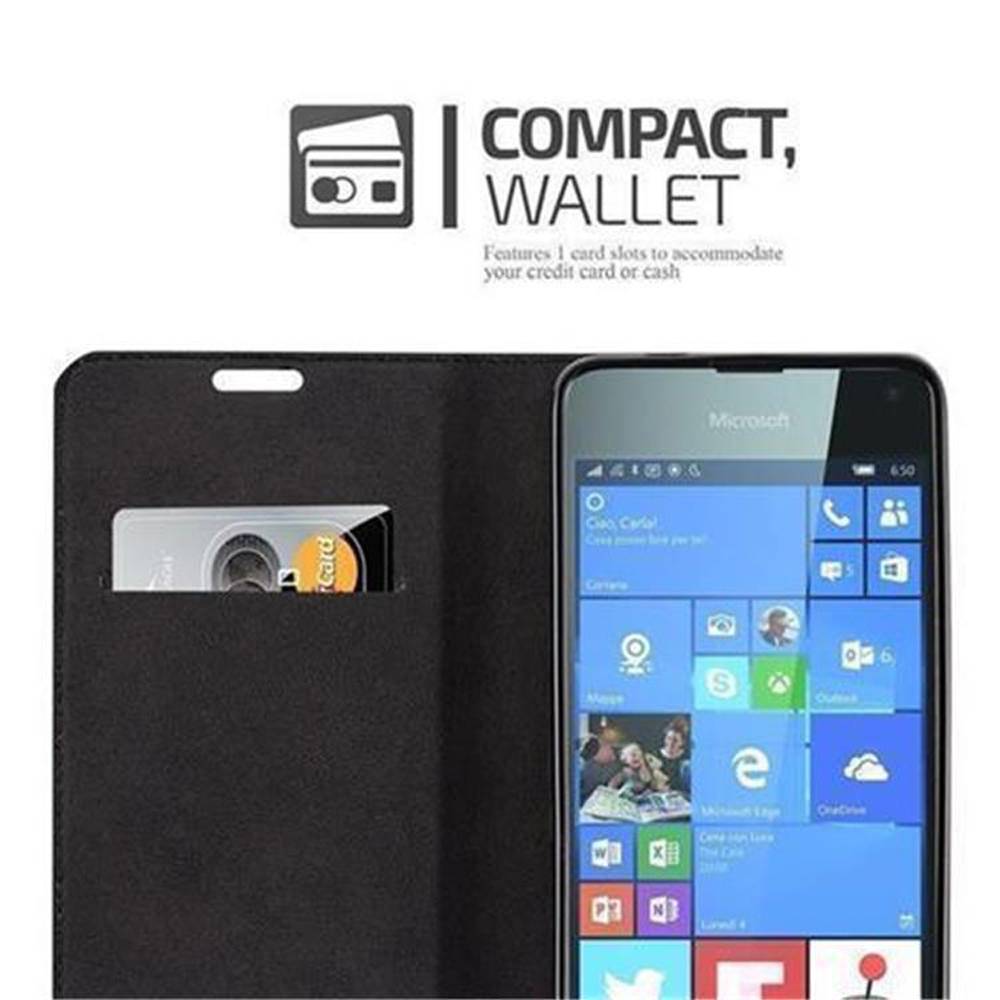 Cadorabo Hülle für Nokia Lumia 650 Schutz Hülle in Braun Handyhülle Etui Case Cover Magnetverschluss