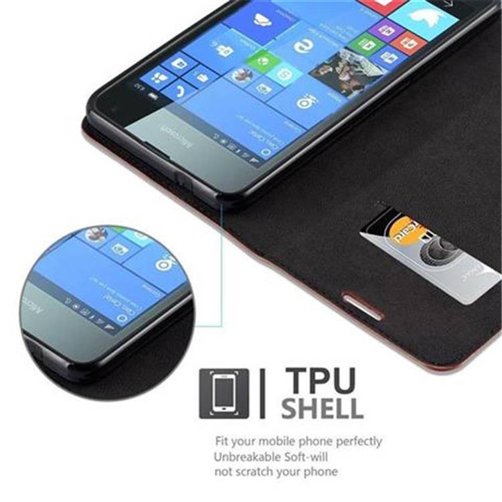 Cadorabo Hülle für Nokia Lumia 650 Schutz Hülle in Braun Handyhülle Etui Case Cover Magnetverschluss