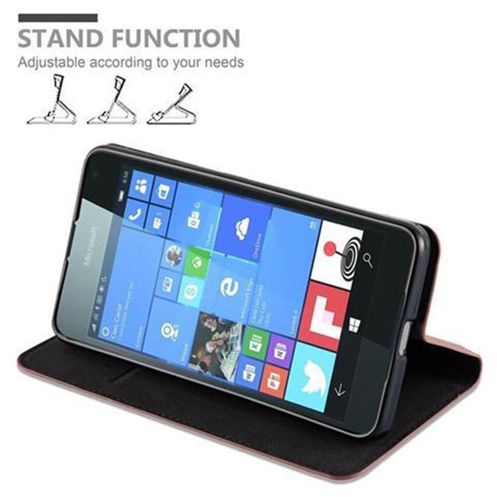 Cadorabo Hülle für Nokia Lumia 650 Schutz Hülle in Braun Handyhülle Etui Case Cover Magnetverschluss