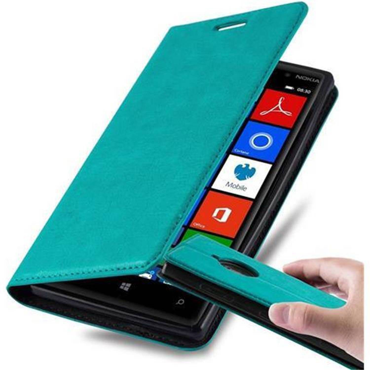 Cadorabo Hülle für Nokia Lumia 830 Schutz Hülle in Türkis Handyhülle Etui Case Cover Magnetverschluss