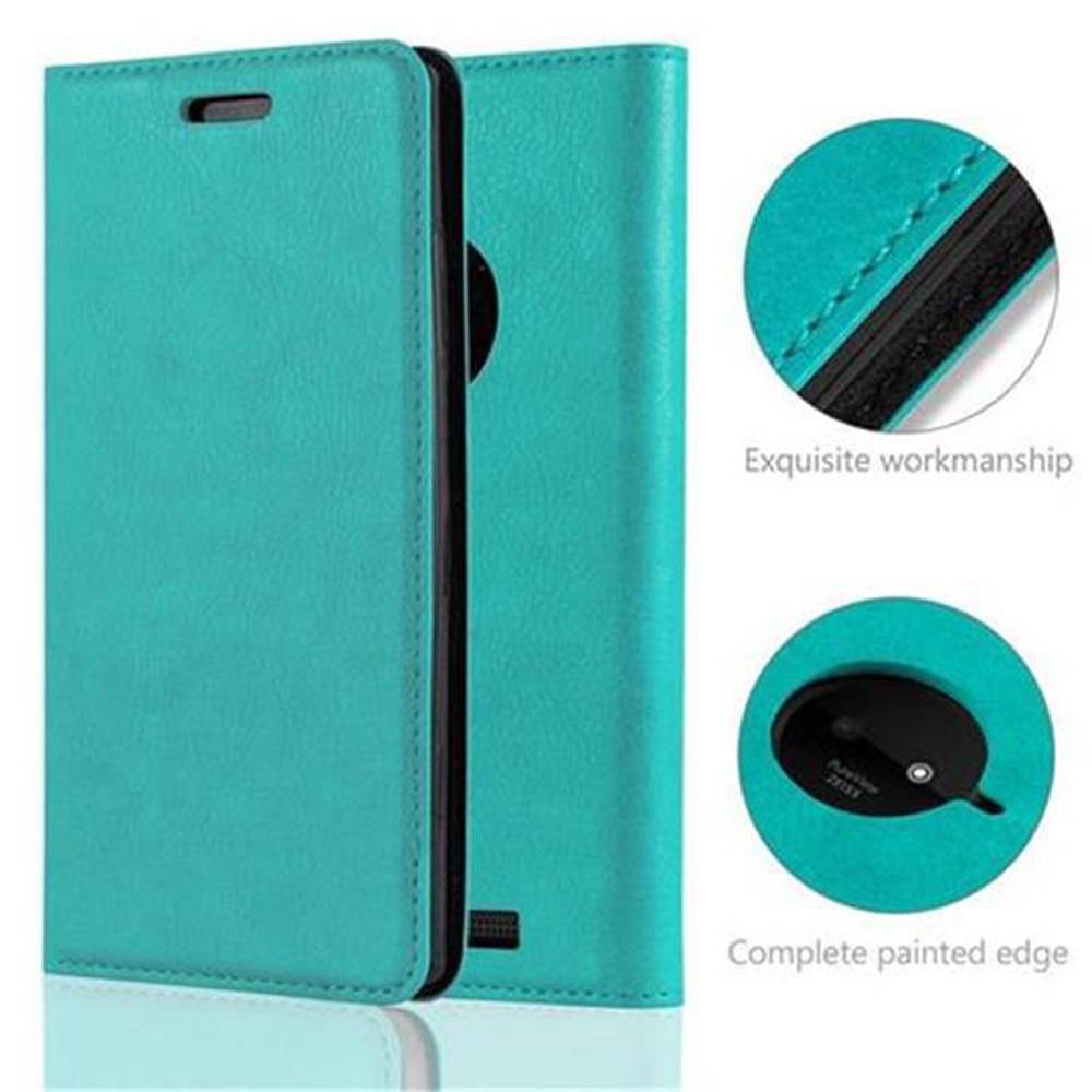 Cadorabo Hülle für Nokia Lumia 830 Schutz Hülle in Türkis Handyhülle Etui Case Cover Magnetverschluss
