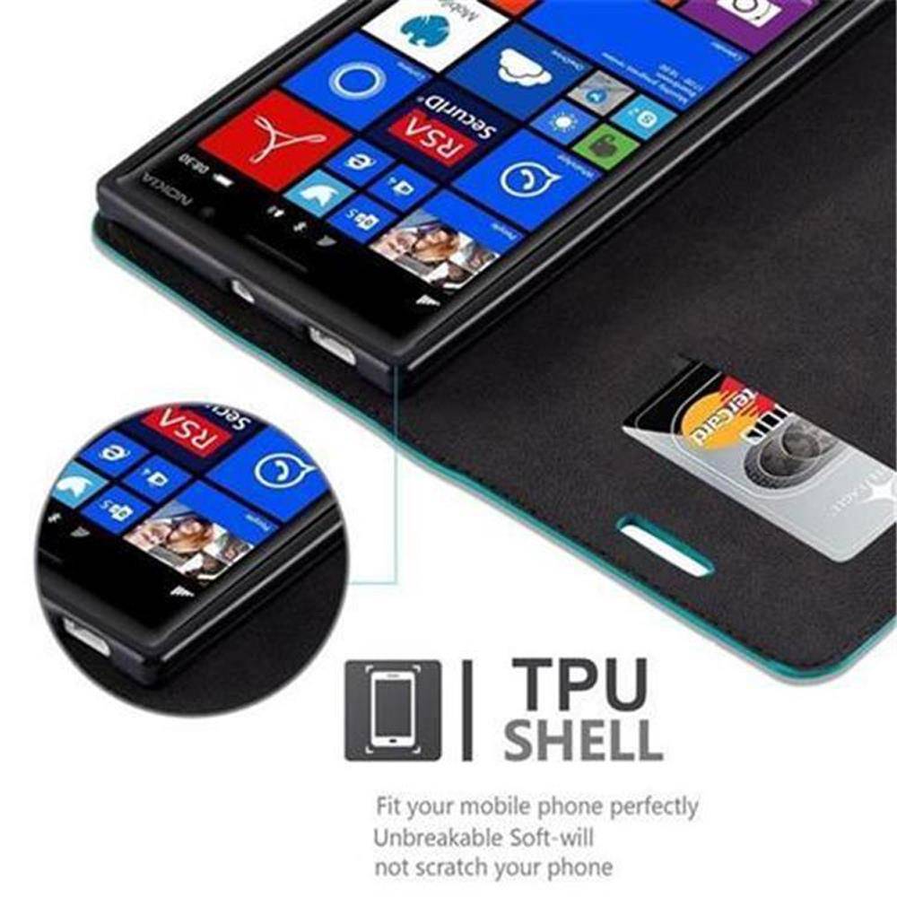 Cadorabo Hülle für Nokia Lumia 830 Schutz Hülle in Türkis Handyhülle Etui Case Cover Magnetverschluss