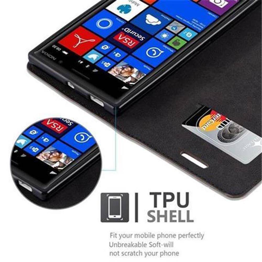 Cadorabo Hülle für Nokia Lumia 830 Schutz Hülle in Braun Handyhülle Etui Case Cover Magnetverschluss