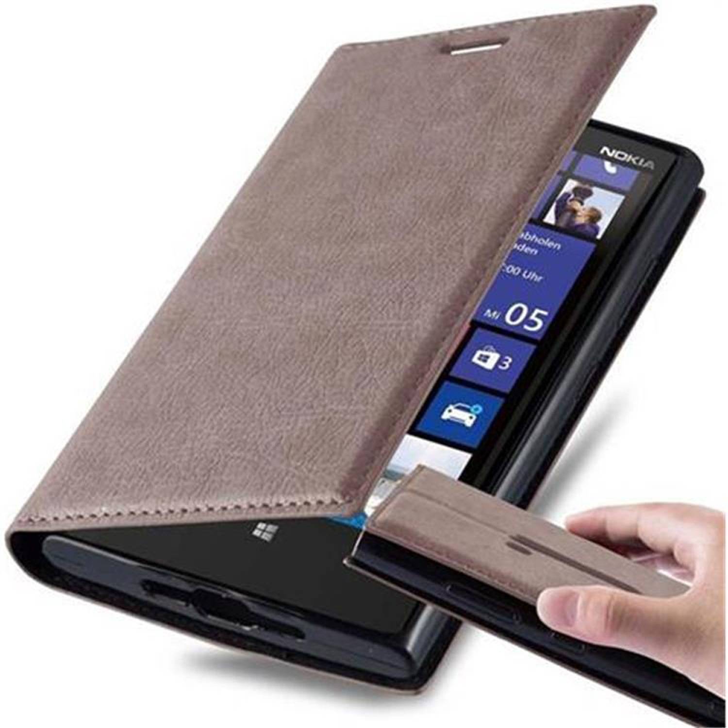 Cadorabo Hülle für Nokia Lumia 920 Schutz Hülle in Braun Handyhülle Etui Case Cover Magnetverschluss