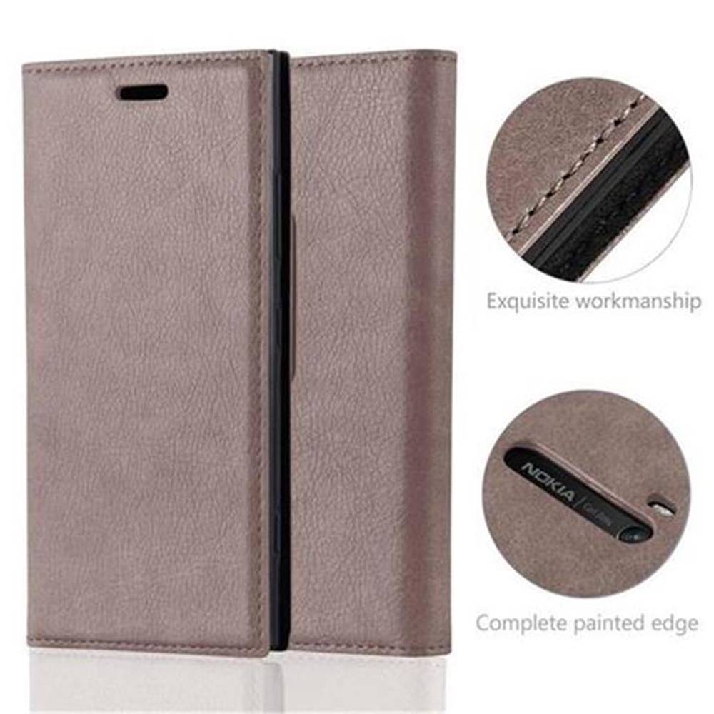 Cadorabo Hülle für Nokia Lumia 920 Schutz Hülle in Braun Handyhülle Etui Case Cover Magnetverschluss