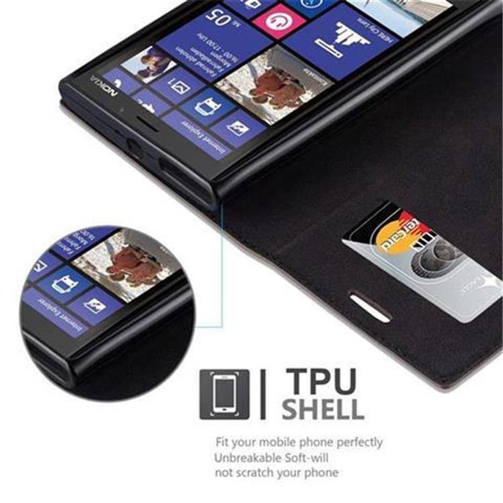 Cadorabo Hülle für Nokia Lumia 920 Schutz Hülle in Braun Handyhülle Etui Case Cover Magnetverschluss