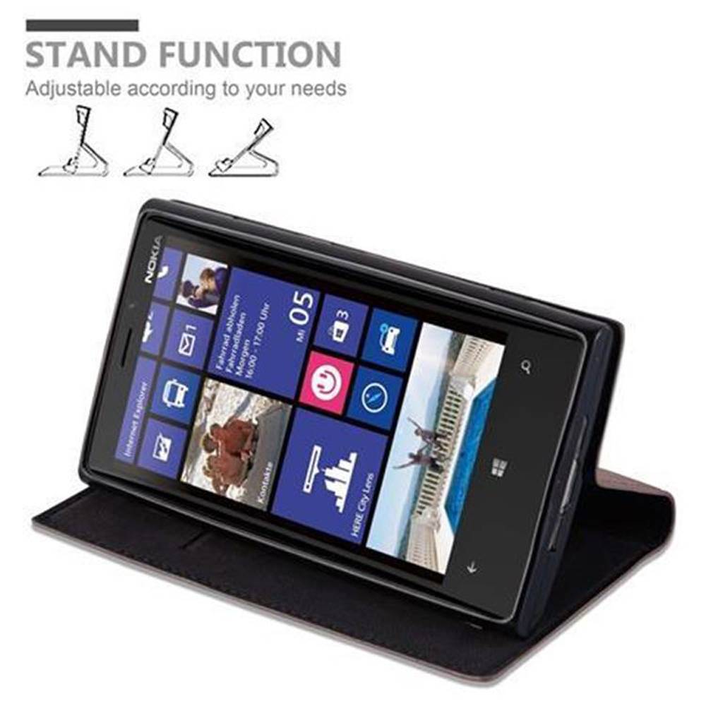 Cadorabo Hülle für Nokia Lumia 920 Schutz Hülle in Braun Handyhülle Etui Case Cover Magnetverschluss