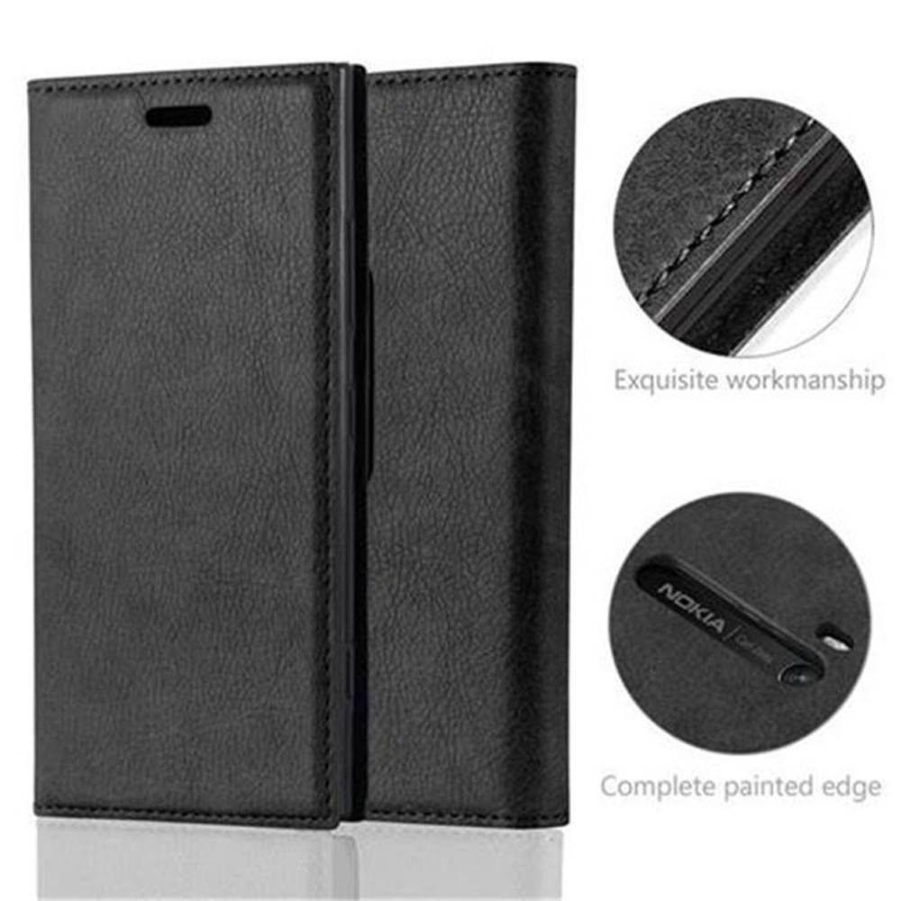 Cadorabo Hülle für Nokia Lumia 920 Schutz Hülle in Schwarz Handyhülle Etui Case Cover Magnetverschluss