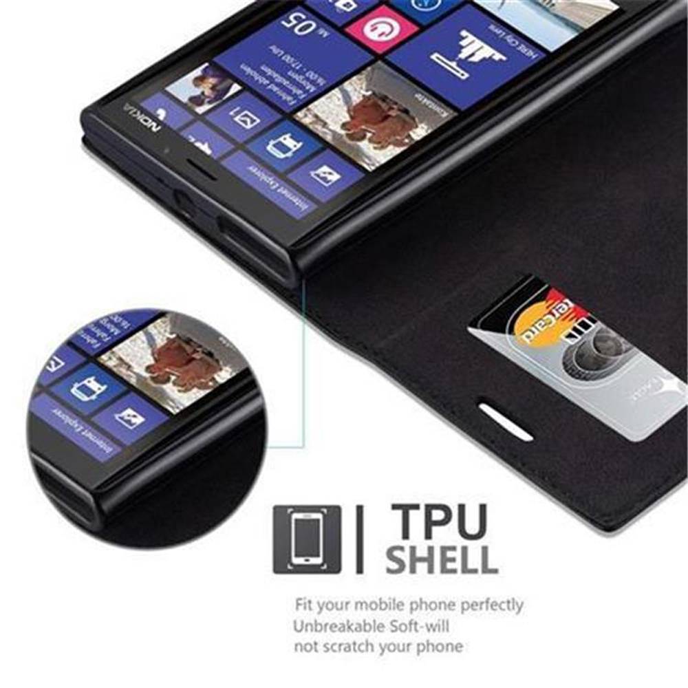 Cadorabo Hülle für Nokia Lumia 920 Schutz Hülle in Schwarz Handyhülle Etui Case Cover Magnetverschluss