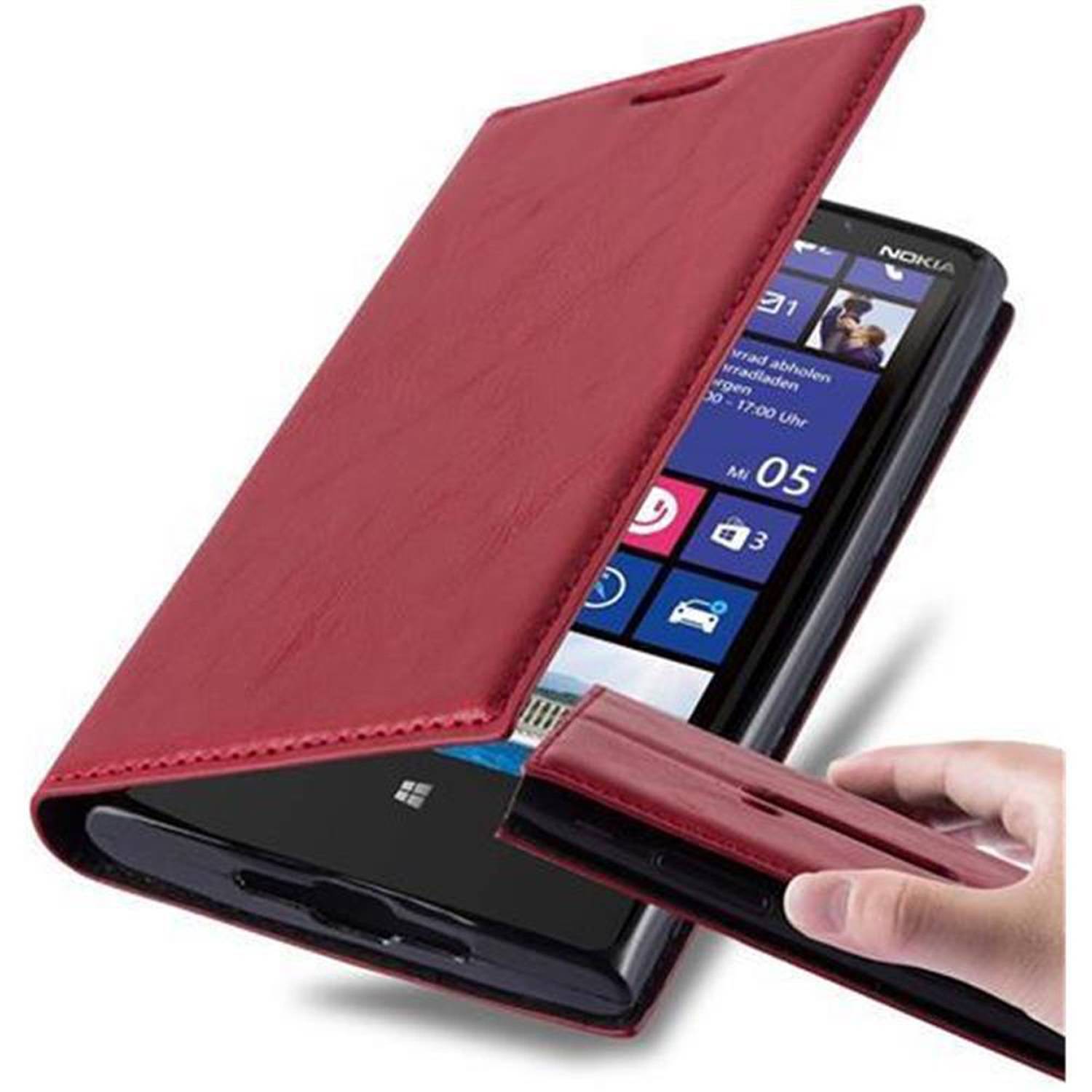 Cadorabo Hülle für Nokia Lumia 920 Schutz Hülle in Rot Handyhülle Etui Case Cover Magnetverschluss