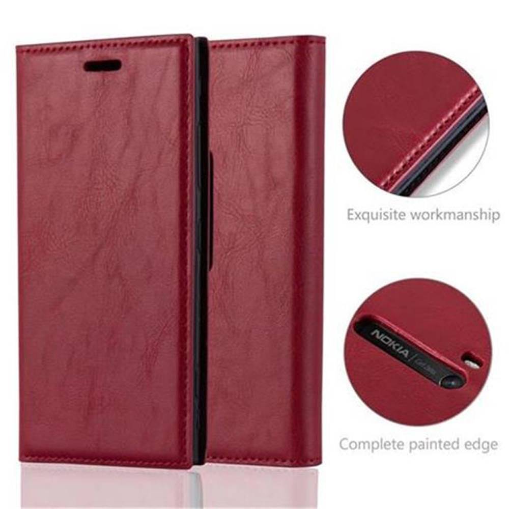 Cadorabo Hülle für Nokia Lumia 920 Schutz Hülle in Rot Handyhülle Etui Case Cover Magnetverschluss