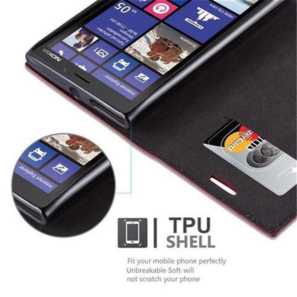 Cadorabo Hülle für Nokia Lumia 920 Schutz Hülle in Rot Handyhülle Etui Case Cover Magnetverschluss