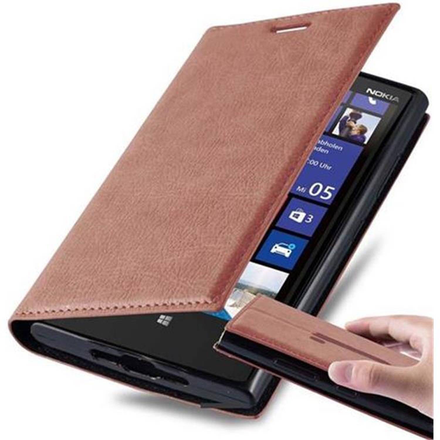 Cadorabo Hülle für Nokia Lumia 920 Schutz Hülle in Braun Handyhülle Etui Case Cover Magnetverschluss