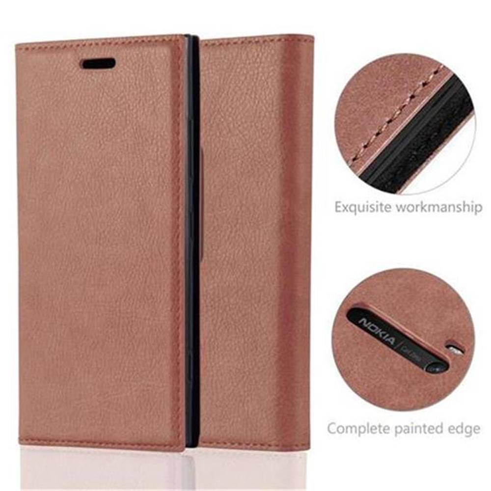 Cadorabo Hülle für Nokia Lumia 920 Schutz Hülle in Braun Handyhülle Etui Case Cover Magnetverschluss